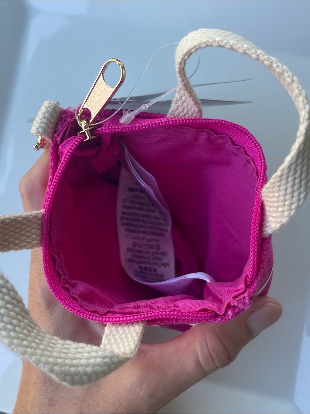 Walt Disney World Logo Mania Mini/Micro Tote Bag Charm Keychain in pink NEW - Picture 7 of 10